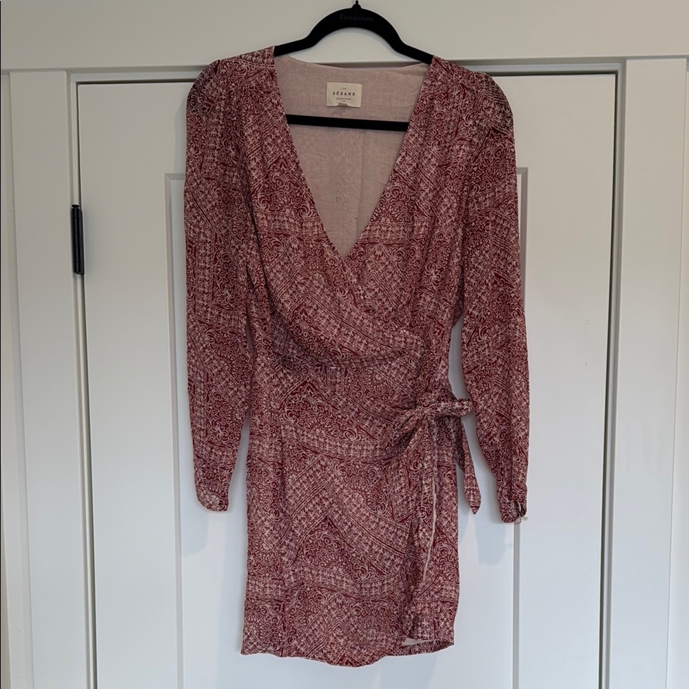 Sezane Women's Pink Wrap Dress